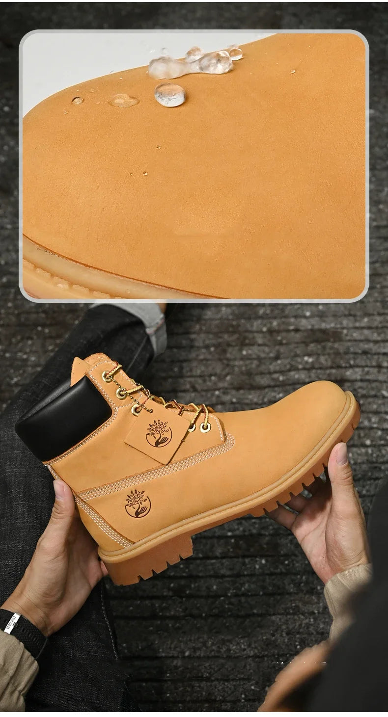High-Quality Men’s & Women’s Lace-Up Leather High Top Boots